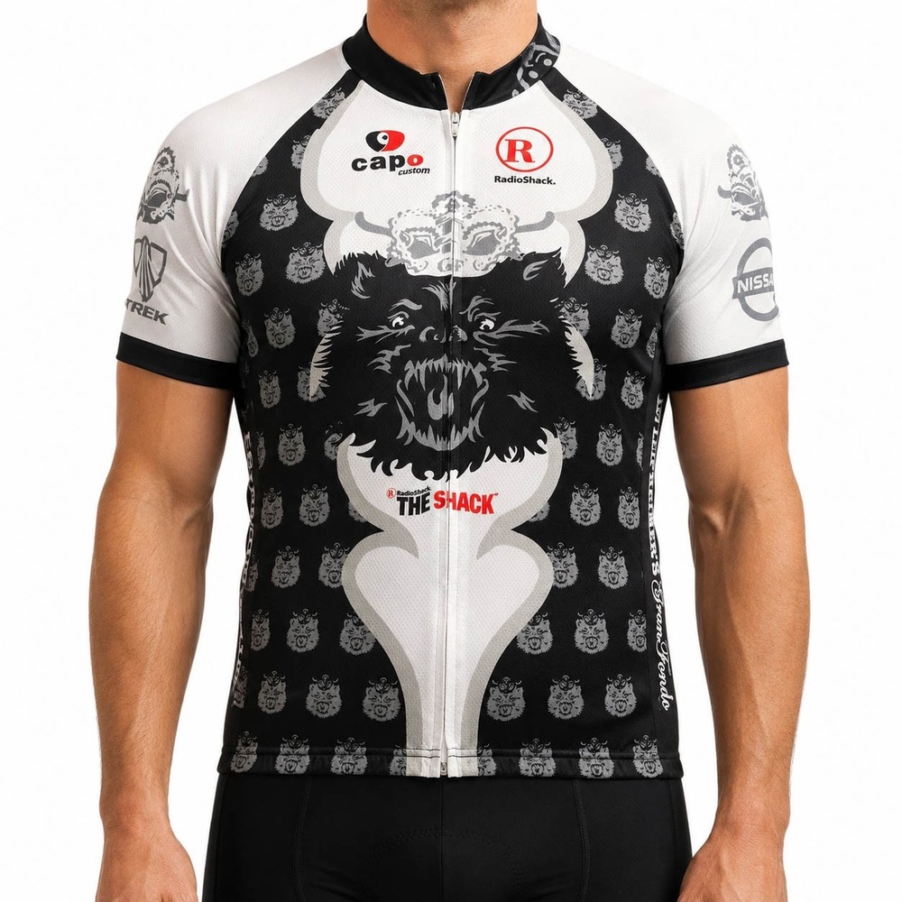 Capo 2010 King Ridge Gran Fondo Cycling Jersey Mens‎ RadioShack Black White XL